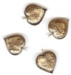 1 13x13x6mm Smoke Topaz with Foil Lampwork Heart Pendant